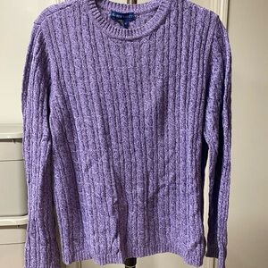 Karen Scott Lavender Cable Knit Sweater
